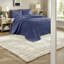 Ensembles de literie confortables en coton, réversible bleu marine, style maison de campagne pour la chambre à coucher