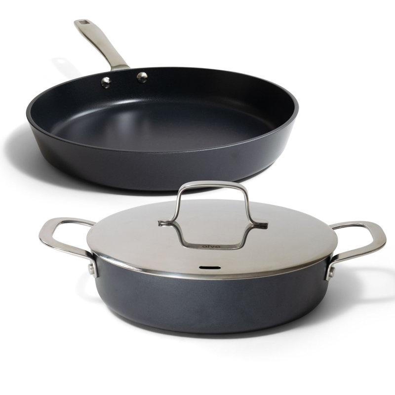 Batterie de cuisine antiadhésive 3 pièces Alva Maestro - poêle à frire 11 po et poêle à sauter de 3,5 pte, Ensemble 3 pièces