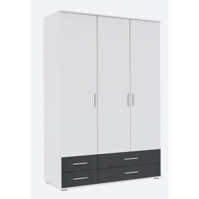 Rasant 3 Door Wardrobe, Alpine White/Metallic Grey