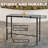 Leihla Iron Outdoor Bar Table with 3D-Print Tempered Glass Top 