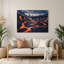 Sci Fi, coulées de lave, paysage volcanique gris, art mural en métal-788138574