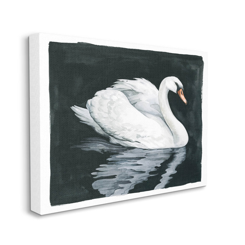 «Elegant Swan Reflection Portrait» par Grace Popp, H 16 po x l 20 po x P 1,5 po