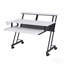 Music Recording Studio Desk With Keyboard Tray, White And Black