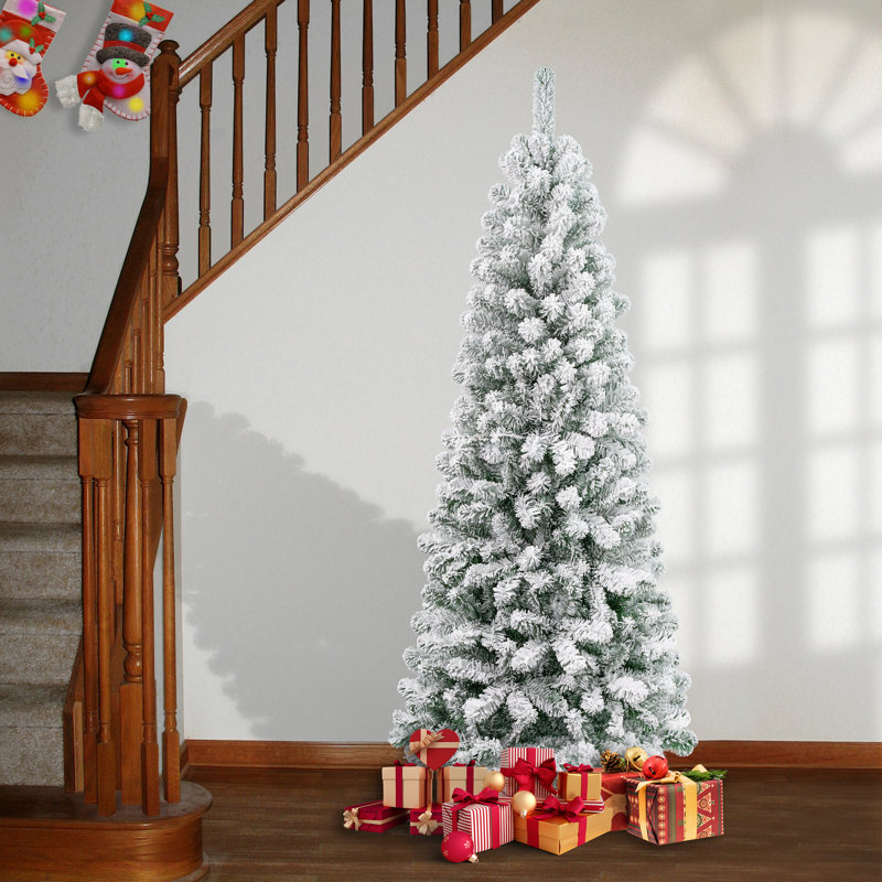 First Traditions'' 7.5 Ft. Acacia Medium Flocked Tree, 5'10" H