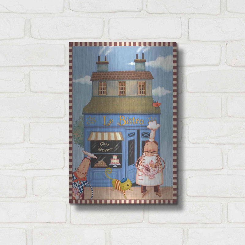 «Chef 5 Chez Bistro» par Viv Eisner, art mural en métal, H 16 po x l 12 po x P 0,13 po