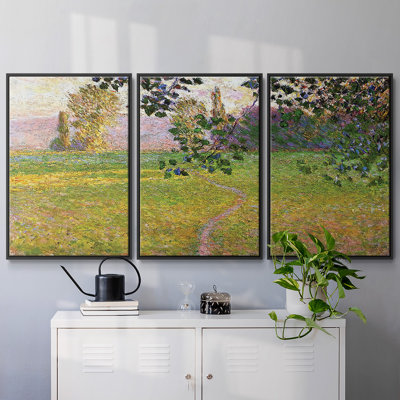 «Morning Landscape, Giverny», 1888, reproduction sur toile 3 pièces