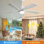 Ventilateur de plafond moderne de 52 pouces avec lumière DEL à intensité variable et 5 pales en bois massif avec moteur à courant continu réversible et télécommande