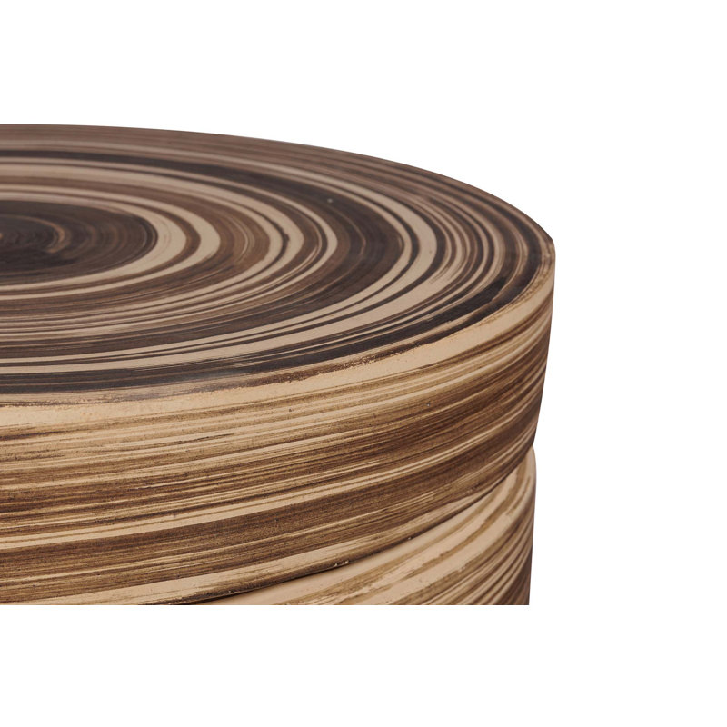 Provenance Signature Outdoor Round Side Table, Natural Brush