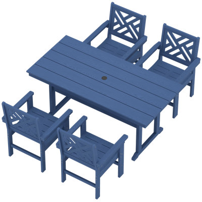 Outdoor Patio All Weather HDPE Dining Set Outdoor Patio All Weather Poly Dining Set Rectangular Table Poly Outdoor Chair