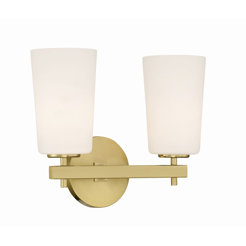 2 - Light Dimmable Vanity Light, Aged Brass