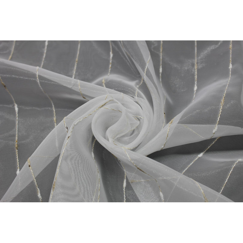 Viso Semi Sheer Curtain Single Panel, 300 W x 120 D cm
