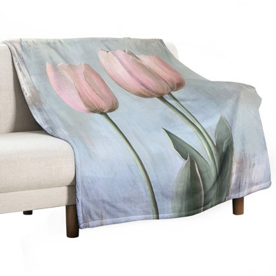 Jeté en flanelle de luxe doux et pâle à motif de flanelle rose pâle et doux pour le salon