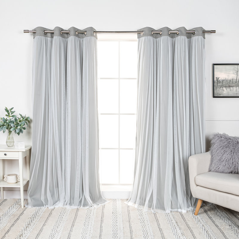 Paire de rideaux obscurcissant avec œillets Fortuna Brockham, Colombe, L 52 po x L 96 po