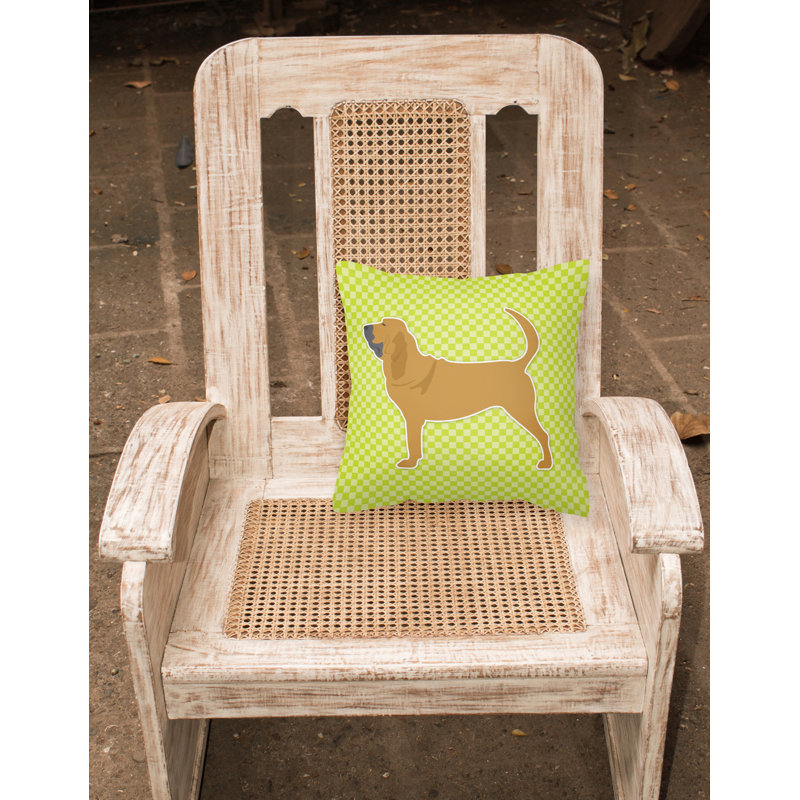 Coussin décoratif intérieur/extérieur bloodhound, H 18 po x l 18 po x P 3 po, Vert