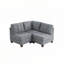 Chaise de salon capitonnée sans accoudoirs en tissu de lin gris 1pc