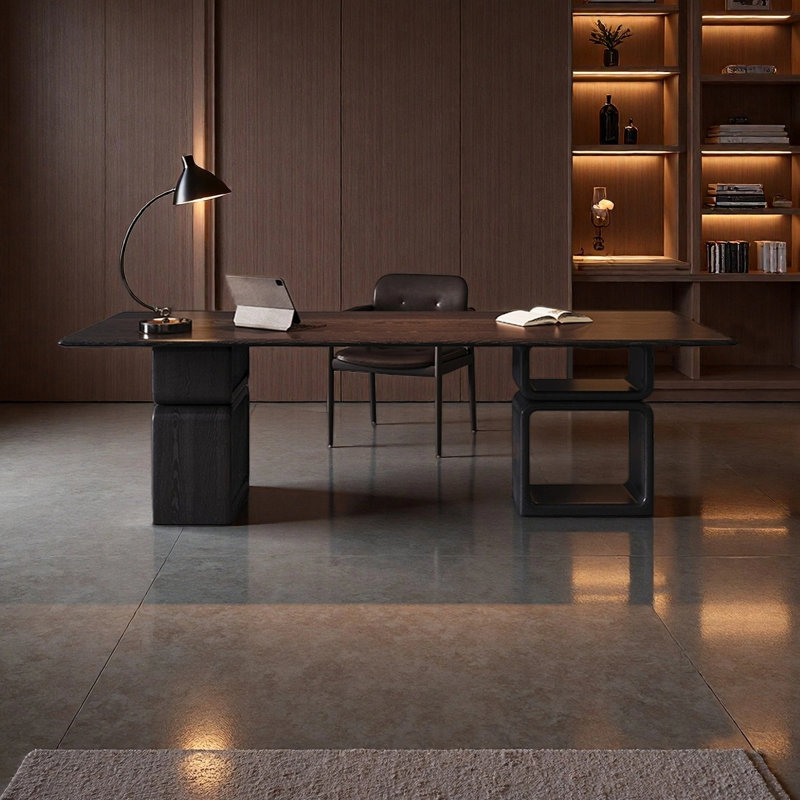 Minimalist modern design desk, 29.53" H x 70.87" W x 27.56" D