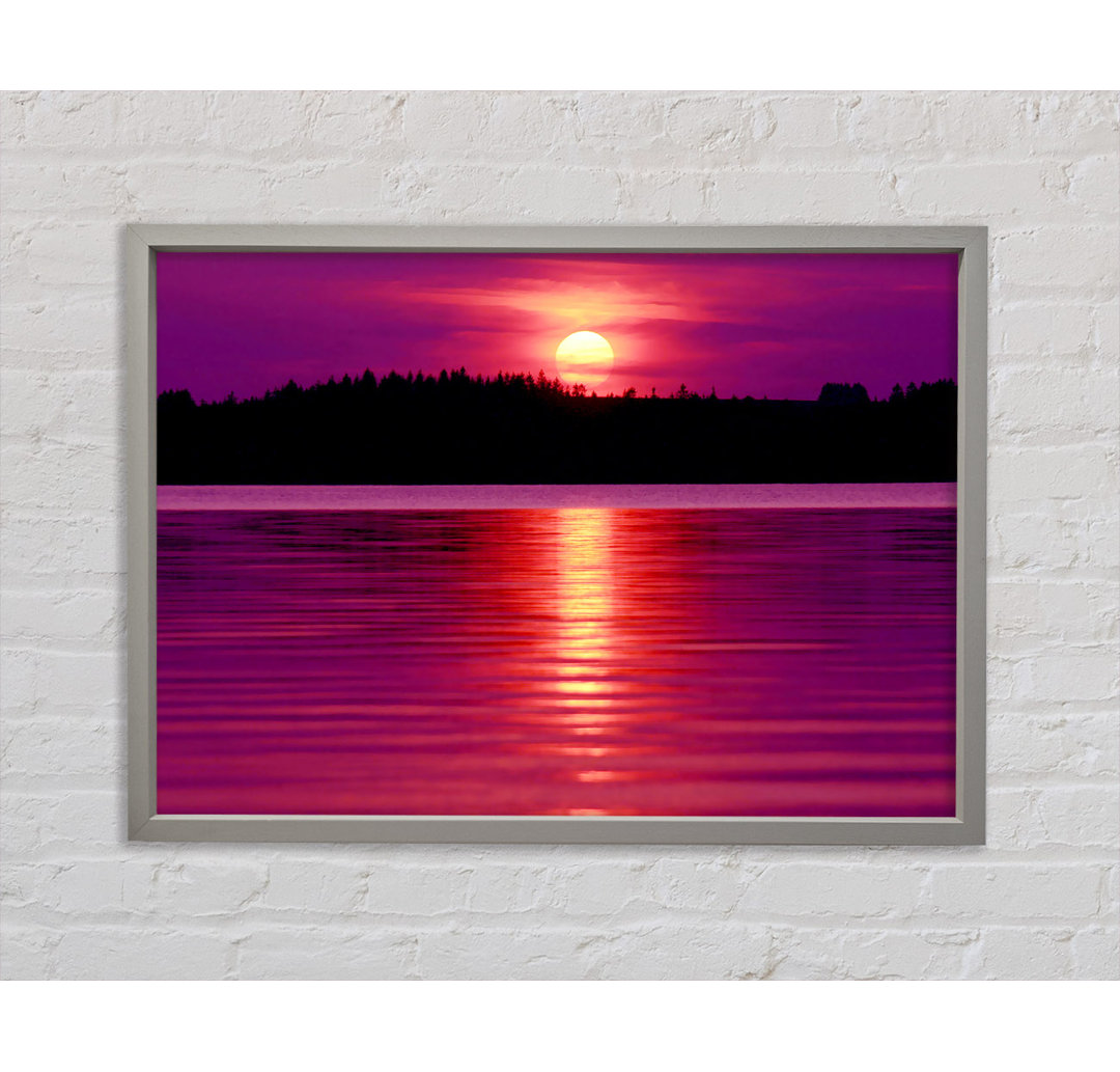 Pink Lake Reflections - Einzelner Bilderrahmen Kunstdrucke auf Leinwand