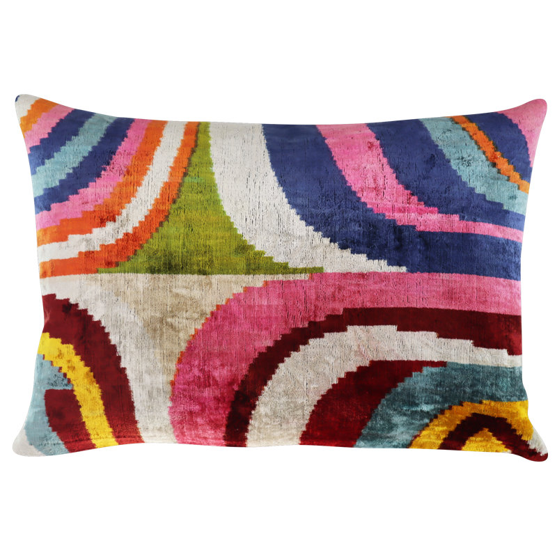 Geometric Shapes Velvet Throw Pillow