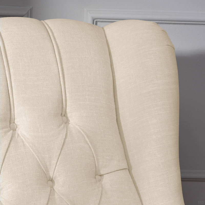 Fauteuil inclinable capitonné en tissu, Beige