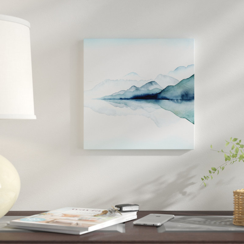 «Glacial II», reproduction sur toile, H 12 po x l 12 po x P 0,75 po, Pas de tapis, Toile tendue