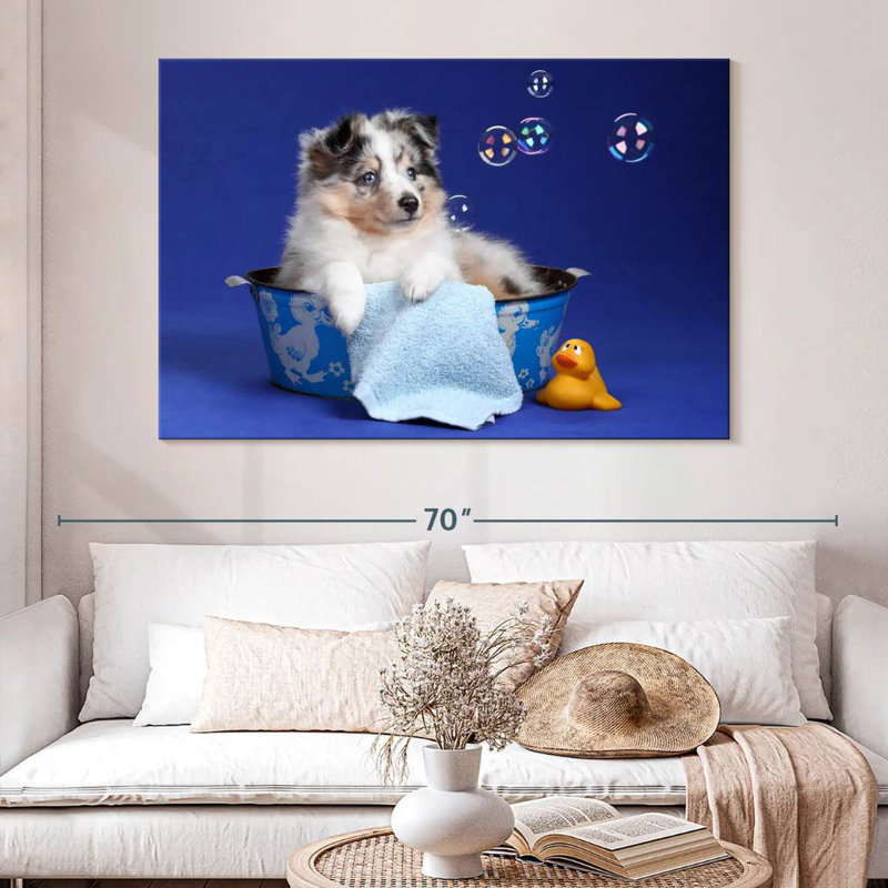 Brampt Puppy Bath Time, 34" H x 51" W