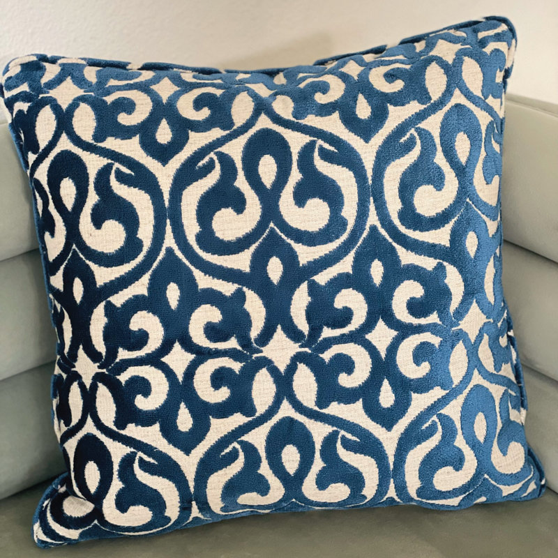Velvety French Medallion Indoor/Outdoor Pillow Cover & Insert, 26" x 26", Square