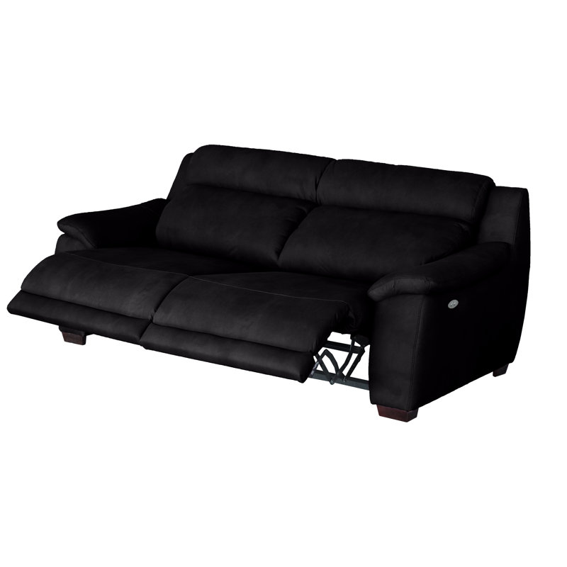 Nedia 2 Seater Power Reclining Upholstered Sofa, Black