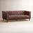  84'' Genuine Leather Chesterfield Sofa-378552841