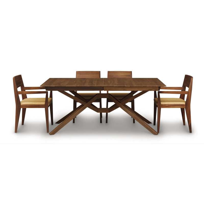 Exeter 48" Fixed Solid Wood Dining Table, 72" L x 48" W, Natural Walnut