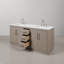 Meuble-lavabo de comptoir en marbre blanc de 60 po en chêne gris avec robinet Hunner-512595883-364708016