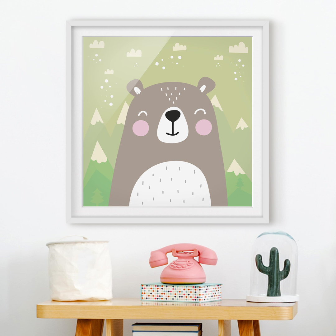 Gerahmter Grafikdruck Bears