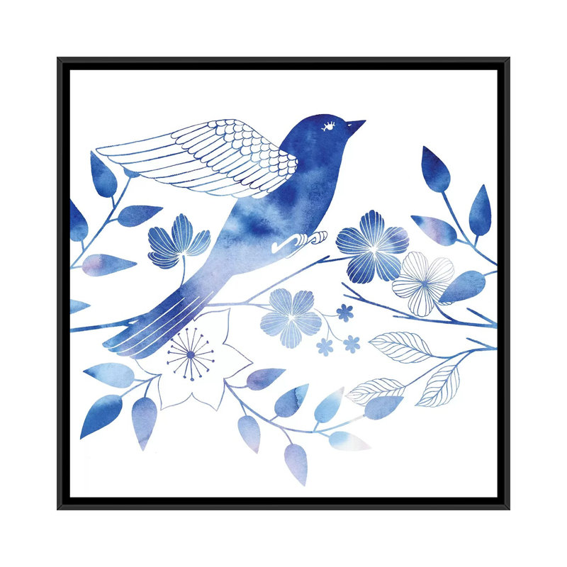 « aviaire twilight ii », reproduction d’impression sur toile, H 18 po x l 18 po x P 1,5 po, Toile avec cadre noir