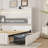 Upholstered Bed Frame With 4 Drawers, Bed With Storage Headboard And Charging Station