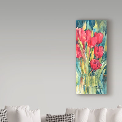 Mattox 'Red Hot Tulips' Watercolor Painting Print on Wrapped Canvas