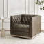 Fauteuil demi-tonneau pivotant 100% cuir véritable avec structure en bois massif-1697140071