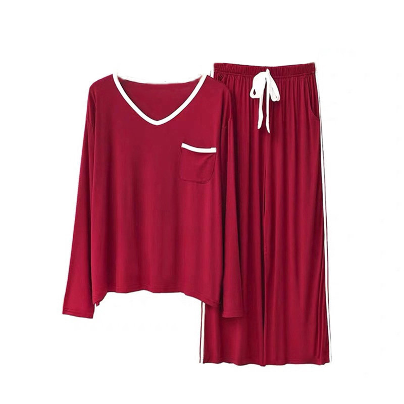 Ensemble de pyjama droit pour femme, S, Rouge
