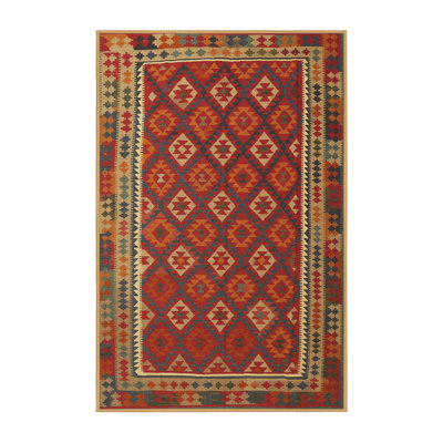 Tapis traditionnel rouge / beige
