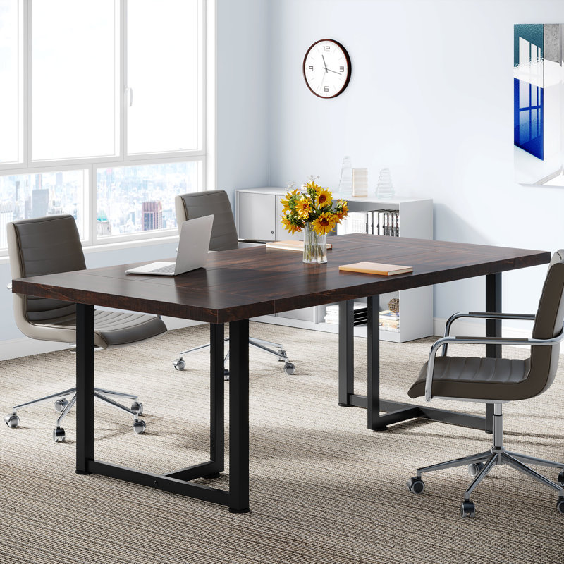70.86'' Rectangle Conference Table, Espresso/Black