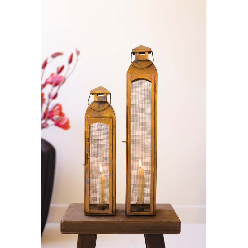  Grandes lanternes effilées en laiton avec fil décoratif de 2 po de hauteur