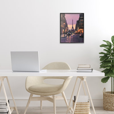 Twilight in Paris Streets Framed Giclee, design by Riley B