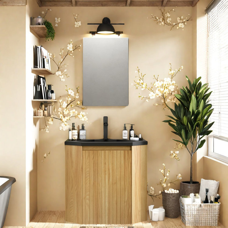 Meubles-lavabos modernes (doit inclure le meuble-lavabo et le lavabo), rangement en bois de coin de 22 pouces