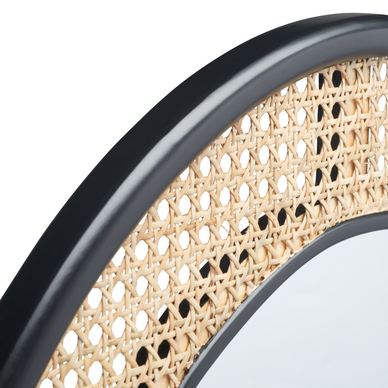 Juni Metal Oval Wall Mirror, Black