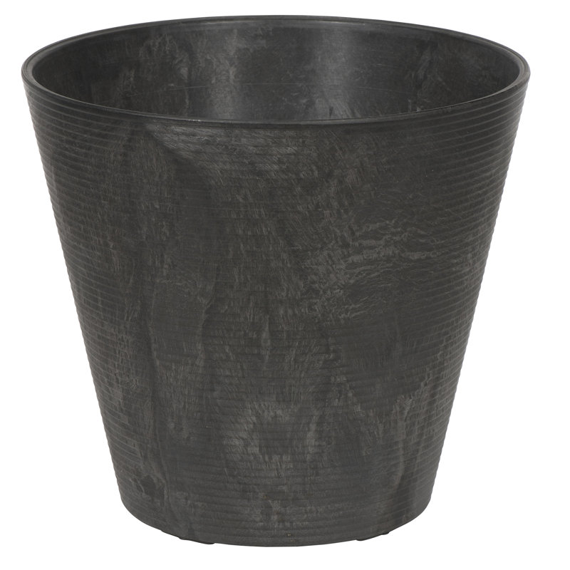 Pot à fleurs en résine Oslo, H 12,5 po x l 12 po x P 12 po, Noir