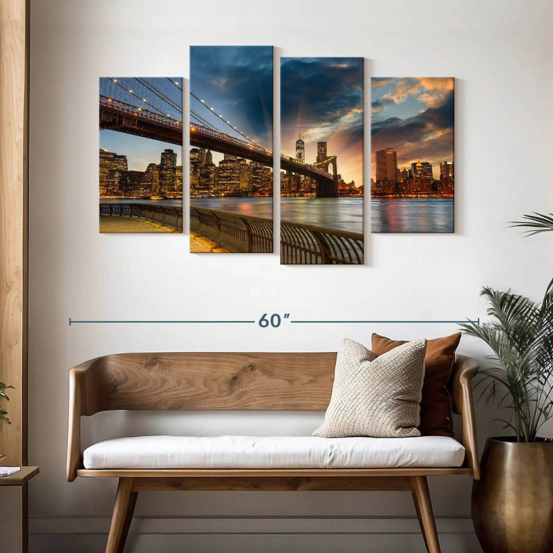 Pont de Brooklyn, soleil, H 32 po x l 52 po
