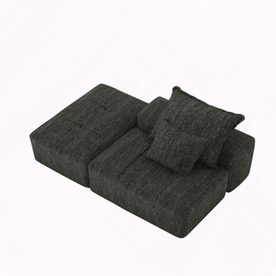 Canapé modulaire chenille capitonné antidérapant sans assemblage