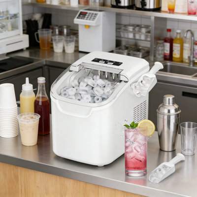 Havato Countertop Ice Maker Ice Machine With 2 Sizes,Self-Cleaning Ice Makers, 26Lbs/24H, 8 Ice Cubes Ready In 6 Mins For Home/Kitchen/Bar/Party/Camping