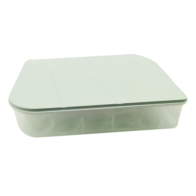 20 Eggs Box Refrigerator Fresh Box Portable Picnic Eggs Storage Box Kitchen, Green