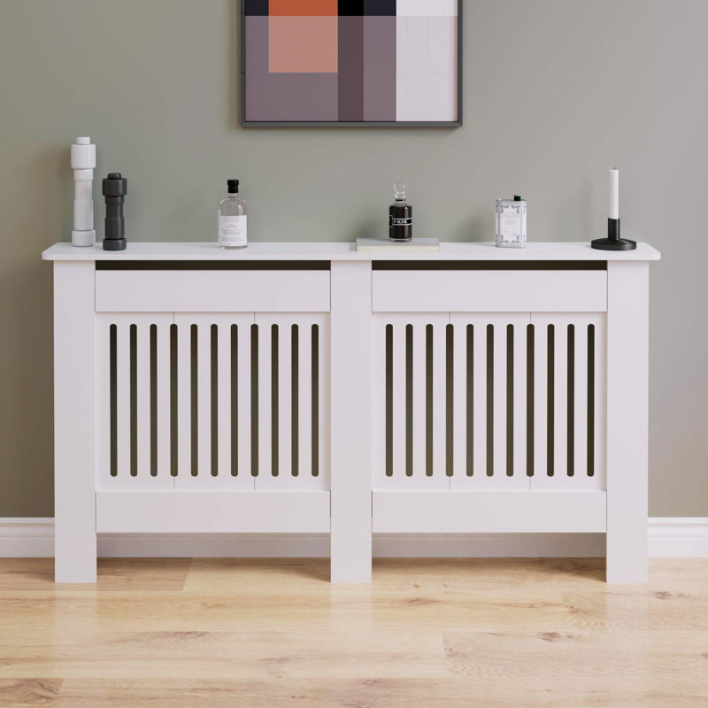 Raeford Radiator Cover, White, 82cm H X 152cm W X 20cm D