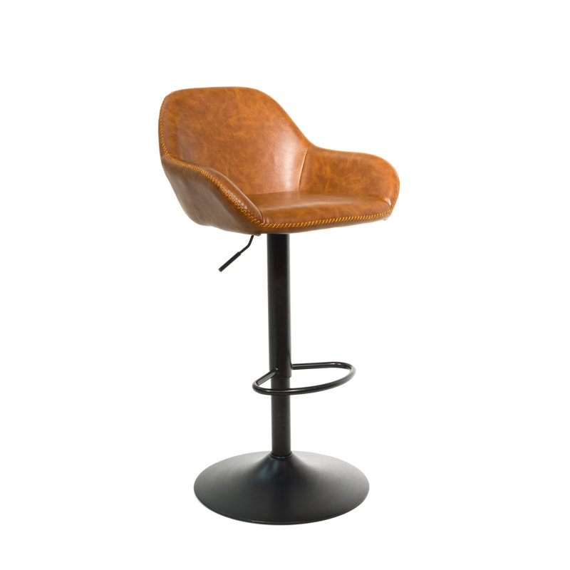 Winfield Swivel Upholstered Adjustable Height Counter Stool with Metal Frame, Tan