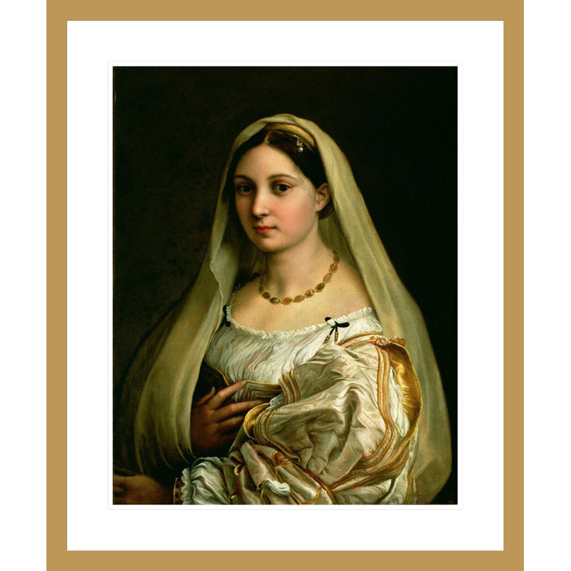 «The Veiled Woman or La Donna Velata» par Raphael, impression giclée sur cadre, H 28,11 po x l 23,5 po
